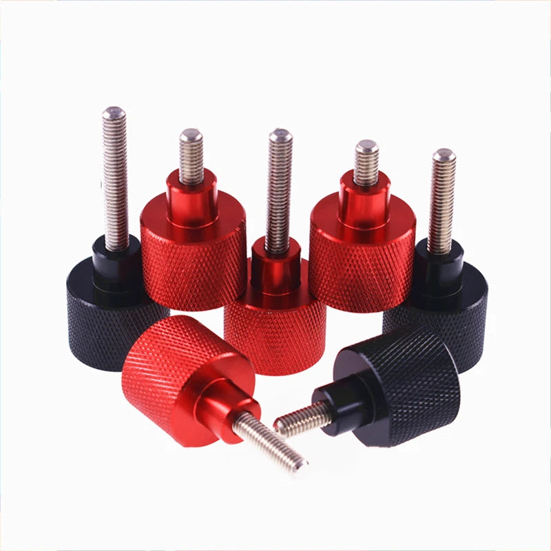 M6 Aluminum Alloy Knurled Thumb Screws Stainless Steel Hand Grip Thread L:6-60mm