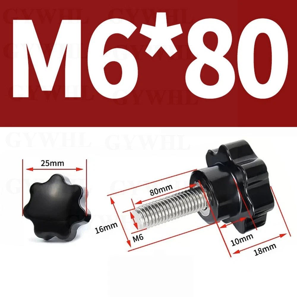 Star Bakelite Thumb Screws – Hand Clamping Knob Bolts, Stainless Steel Thread M3 to M12 - HomeDIYer