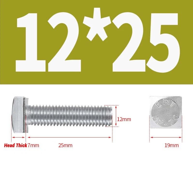 Square Head Bolts M4 M5 M6 M8 M10 M12 — A2 304 Stainless Steel, Multiple Lengths - HomeDIYer