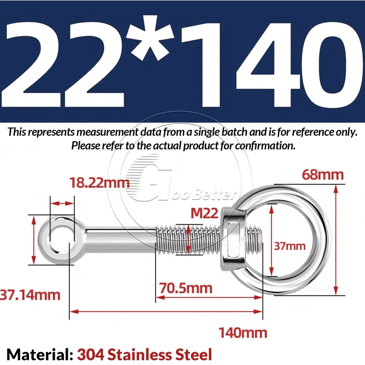 M16–M24 A2 304 Stainless Steel Lifting Eye Bolt & Eye Nut Threaded Ring - HomeDIYer