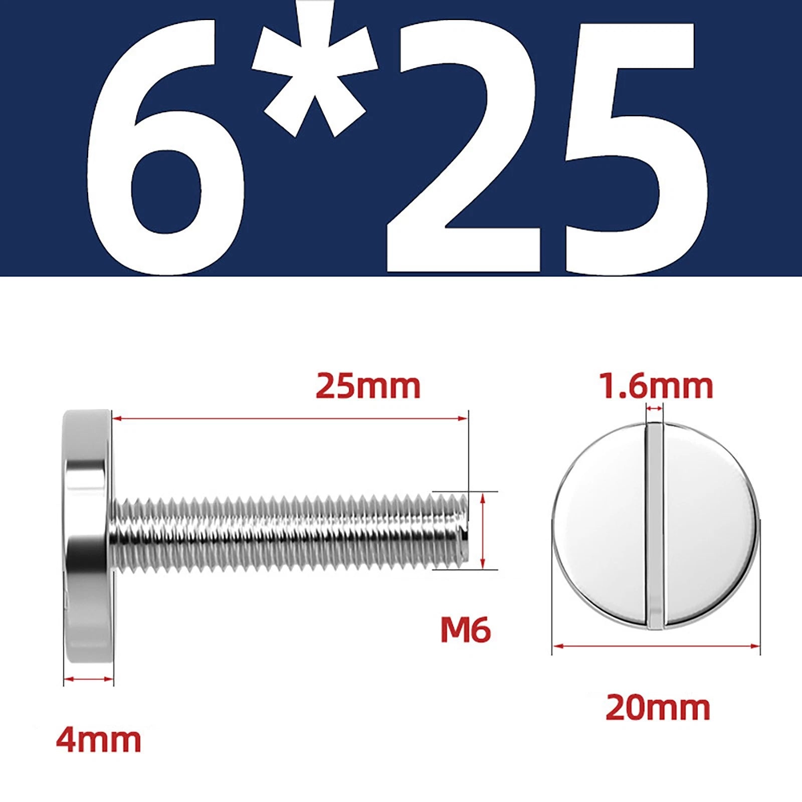 A2 Stainless Steel Slotted Large Head Machine Screws — Wide Pan Bolt DIN 921 | M2–M10