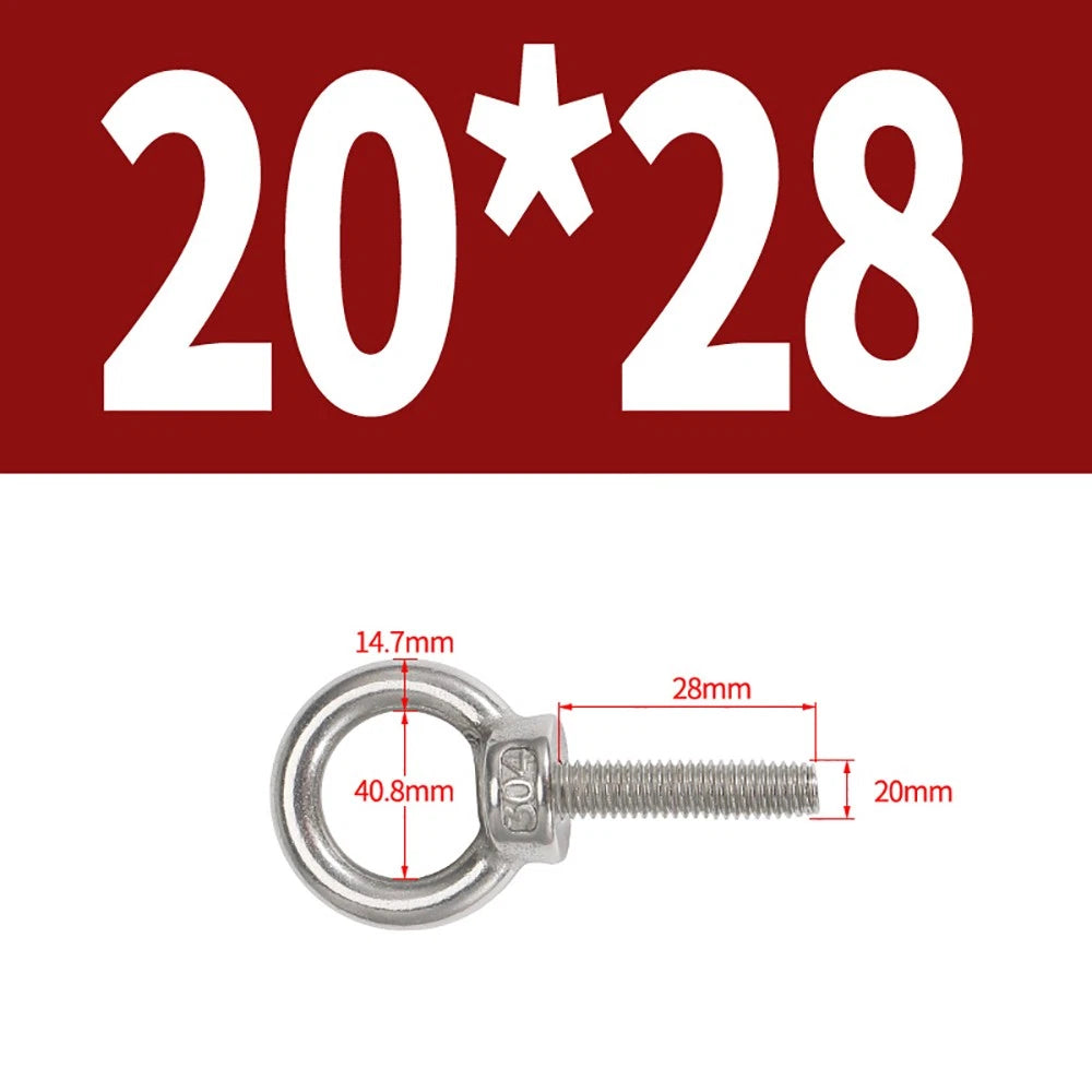 A2 Stainless Steel Eye Bolts DIN 580 — M10 M12 M14 M16 M18 M20 M24 Lifting Ring Bolt