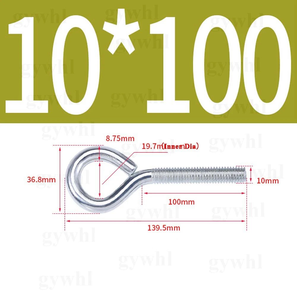 Galvanised Eye Screws Hooks Eye Bolts Closed Screws Rod Stainless Threaded Rings