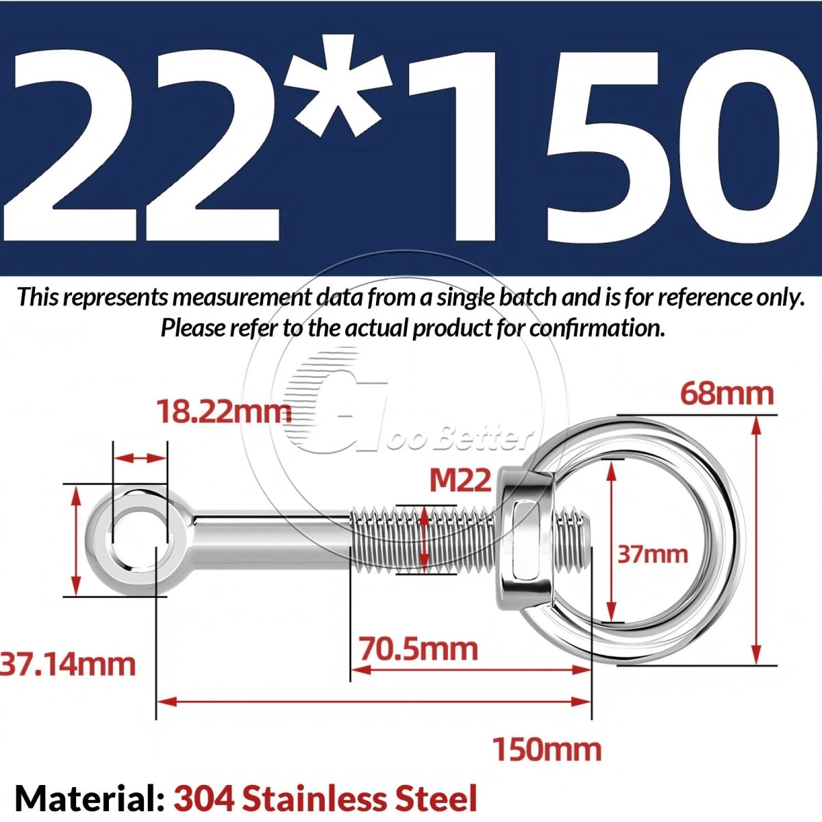 M16–M24 A2 304 Stainless Steel Lifting Eye Bolt & Eye Nut Threaded Ring - HomeDIYer