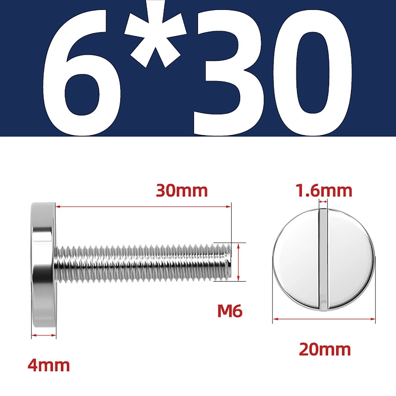 A2 Stainless Steel Slotted Large Head Machine Screws — Wide Pan Bolt DIN 921 | M2–M10