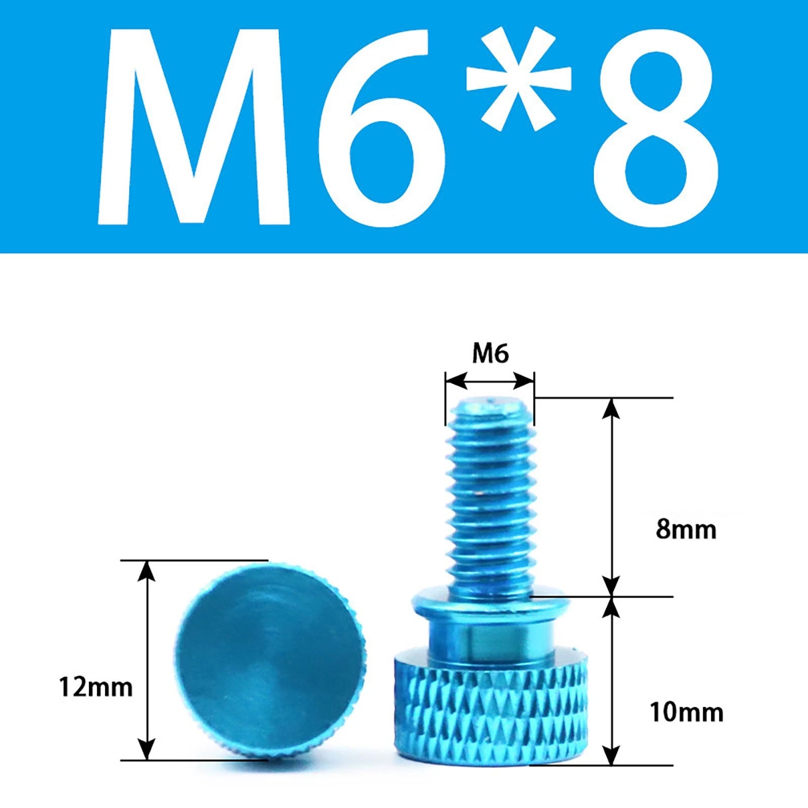 Aluminum Thumb Screws M5 M6 Knurled Hand Bolts Anodized PC Case Hobby DIY Stock