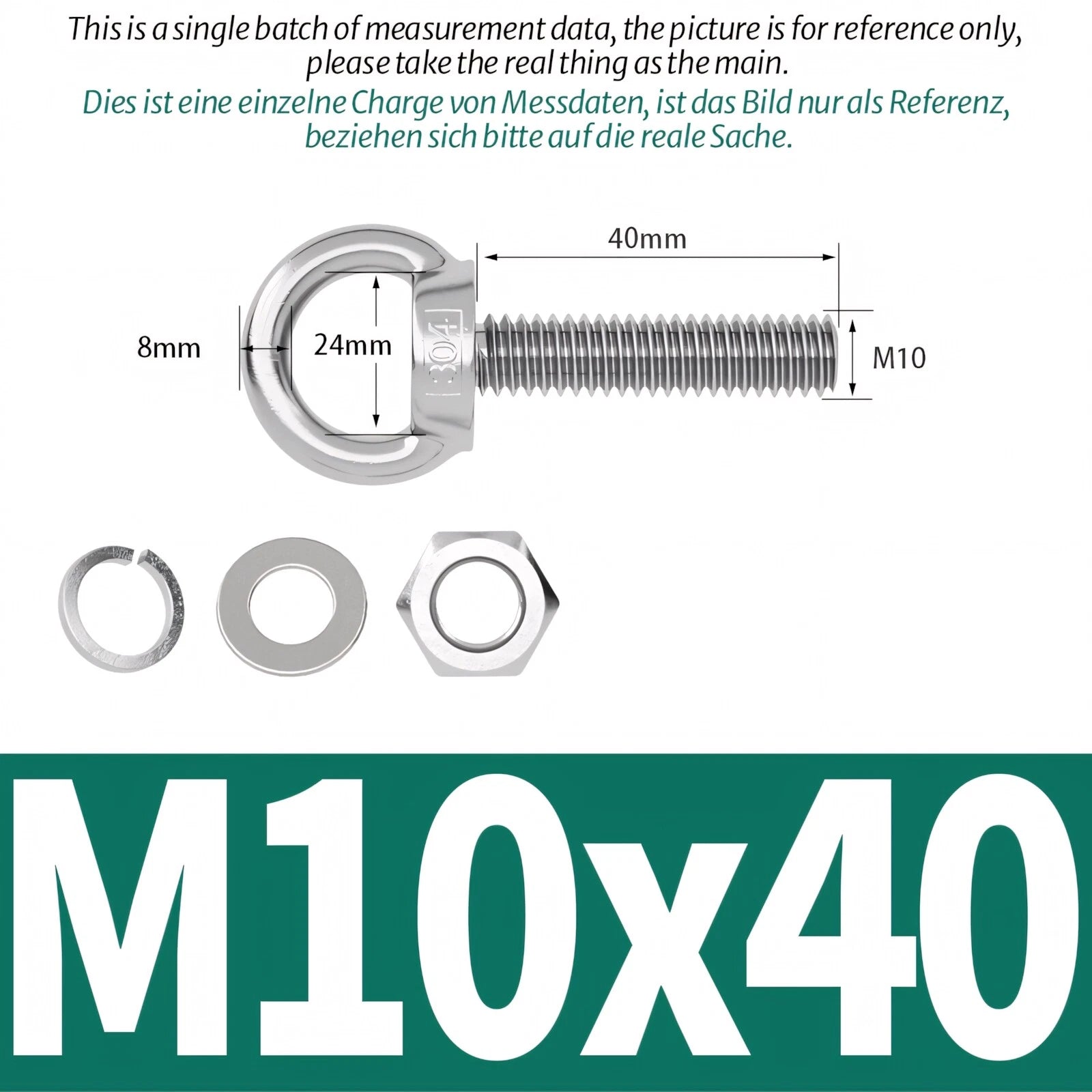 M3 M4 M5 - M20 Eye Bolts Kit Screws Nut Washer Long Boat Stainless Steel A2 304