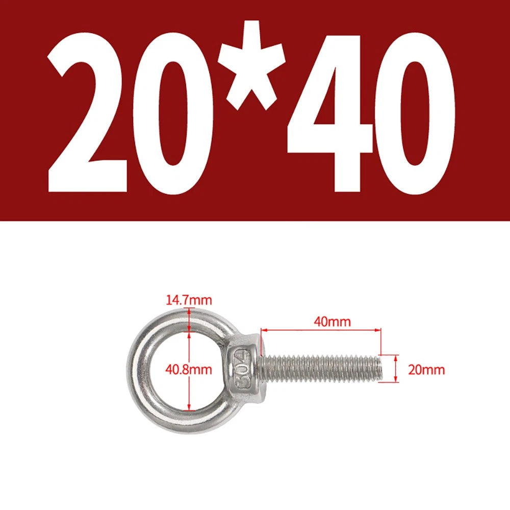 A2 Stainless Steel Eye Bolts DIN 580 — M10 M12 M14 M16 M18 M20 M24 Lifting Ring Bolt