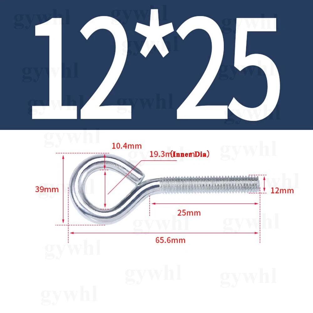 Galvanised Eye Screws Hooks Eye Bolts Closed Screws Rod Stainless Threaded Rings