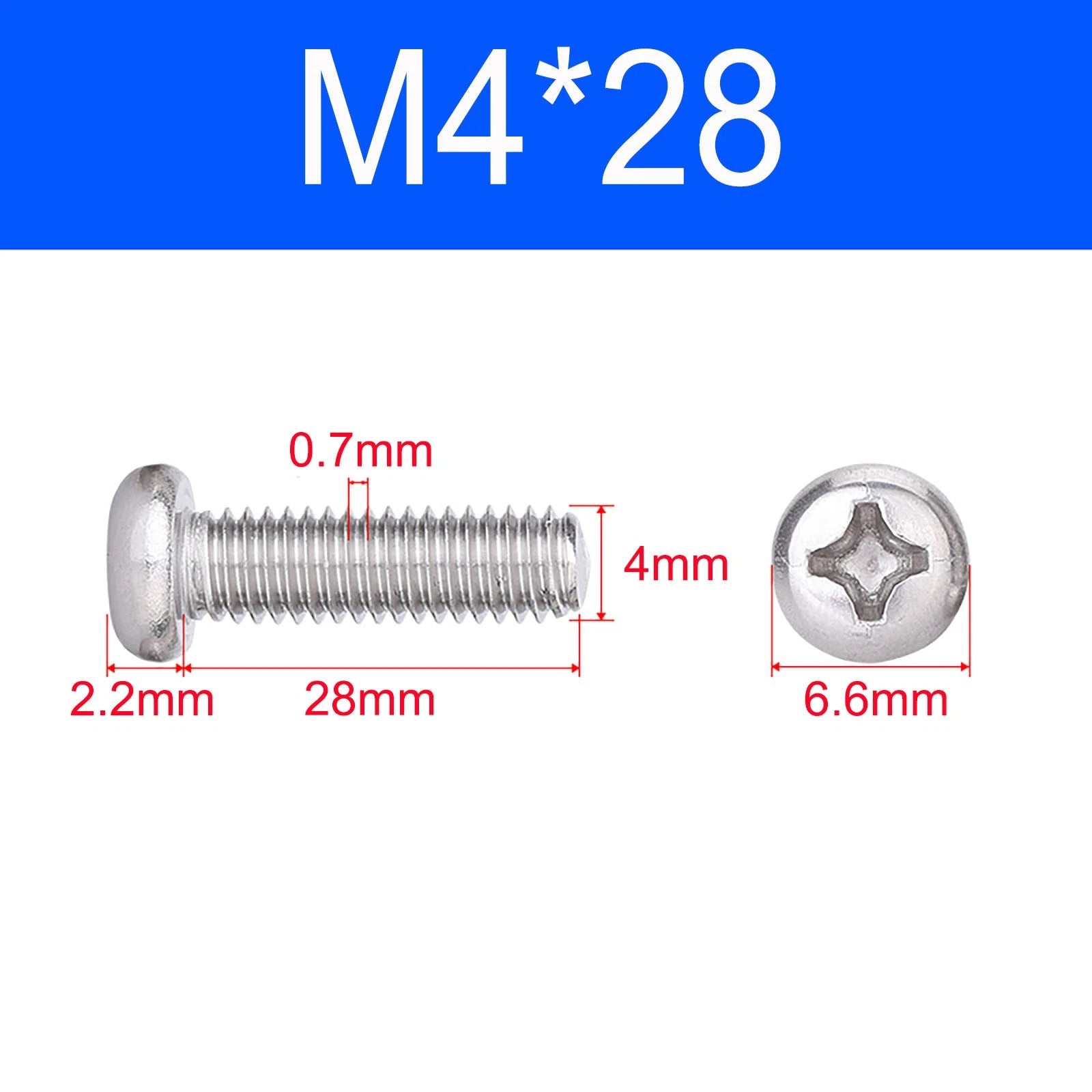 M3 M3.5 M4 M5 A2 Stainless Steel Pozi Pan Head Machine Screws DIN 7985
