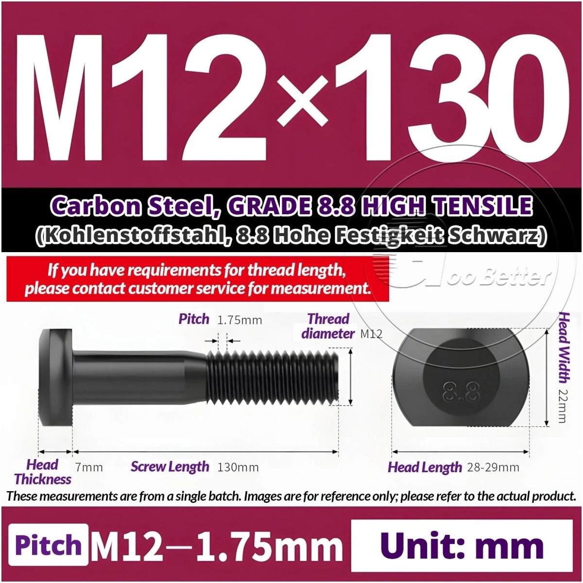 T - Slot Bolts M6 to M20 | Grade 8.8 High Tensile | T - Track Bolts 16mm–500mm - HomeDIYer