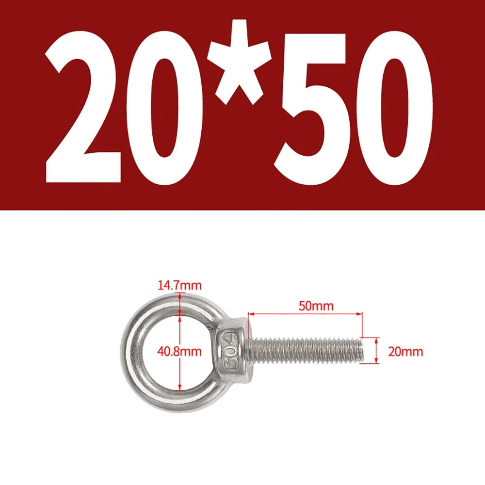 A2 Stainless Steel Eye Bolts DIN 580 — M10 M12 M14 M16 M18 M20 M24 Lifting Ring Bolt
