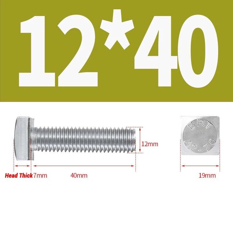 Square Head Bolts M4 M5 M6 M8 M10 M12 — A2 304 Stainless Steel, Multiple Lengths - HomeDIYer
