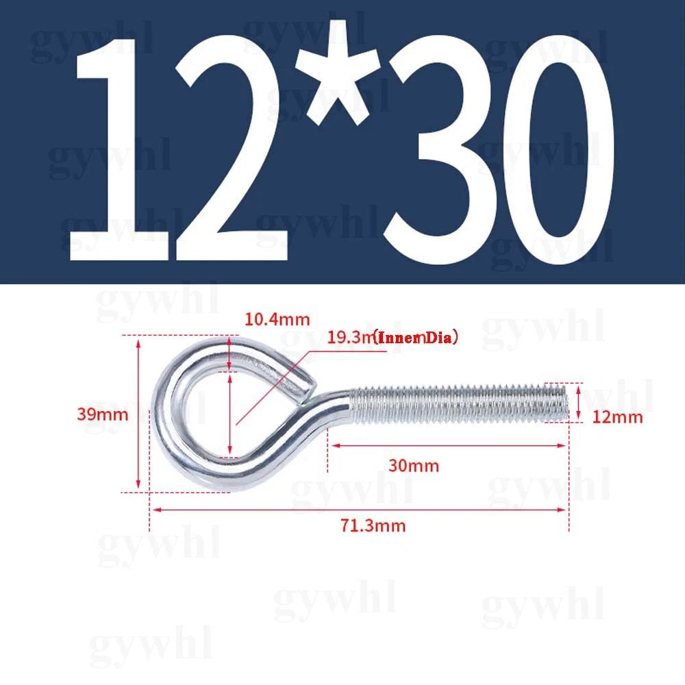 Galvanised Eye Screws Hooks Eye Bolts Closed Screws Rod Stainless Threaded Rings