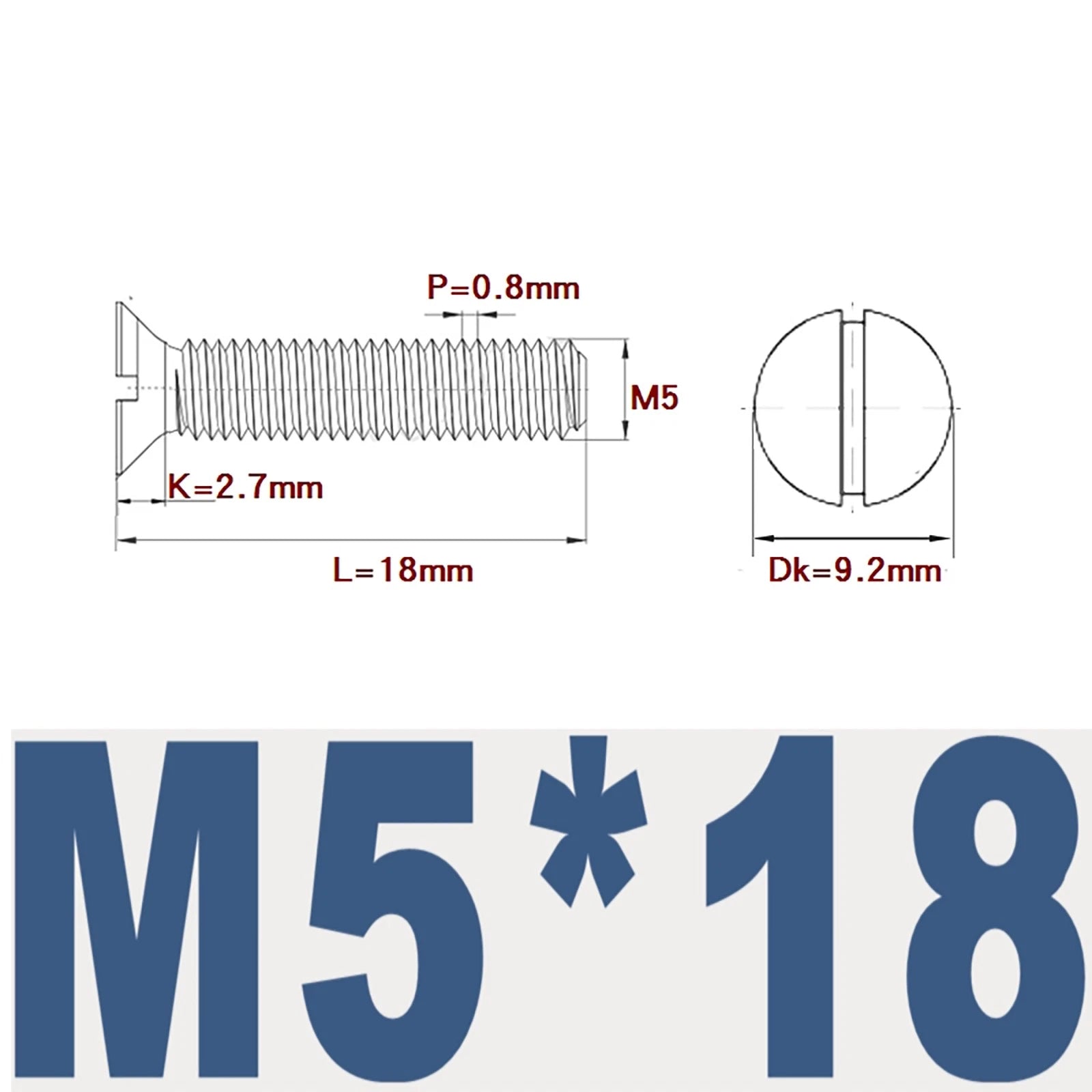 Countersunk Slotted Machine Screws M2–M8 | A2 Stainless Steel DIN 963