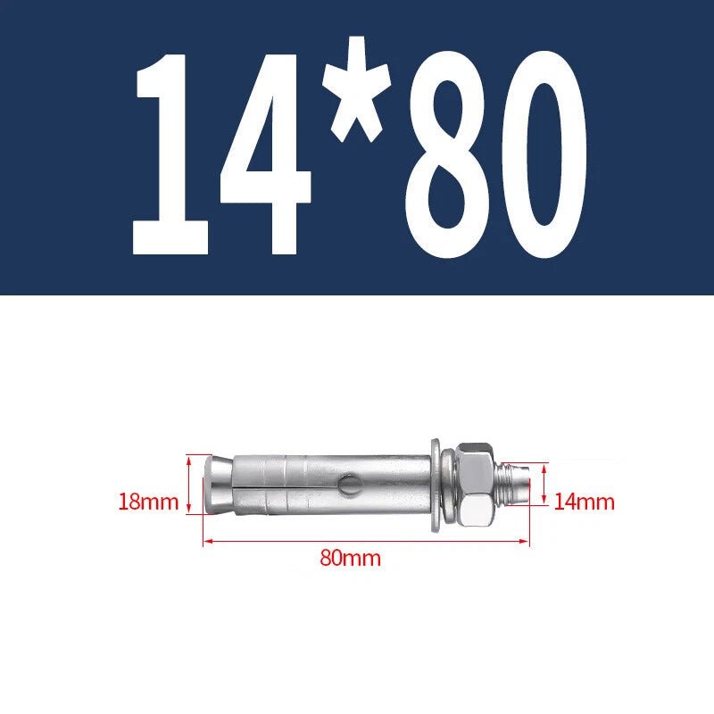 Hex Nut Expansion Sleeve Anchor Bolts — M6 to M20, Galvanized & Stainless Steel - HomeDIYer