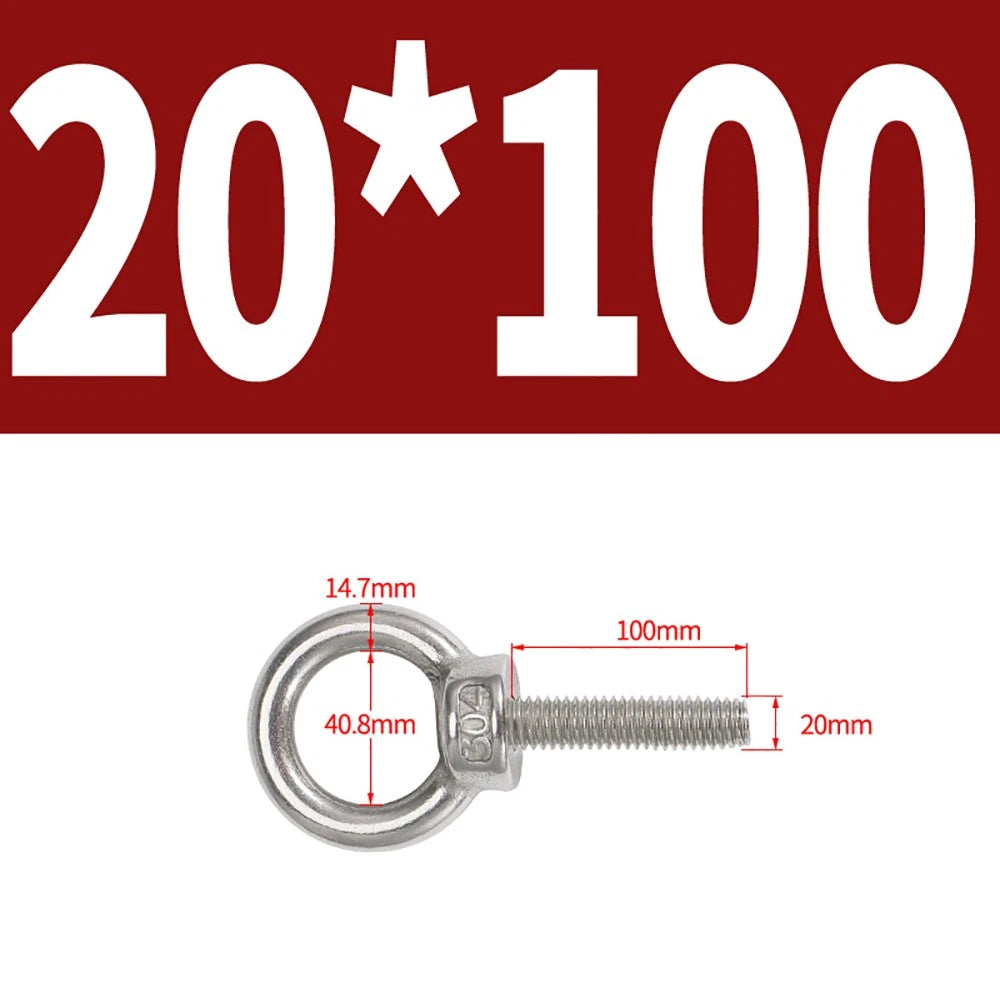 A2 Stainless Steel Eye Bolts DIN 580 — M10 M12 M14 M16 M18 M20 M24 Lifting Ring Bolt