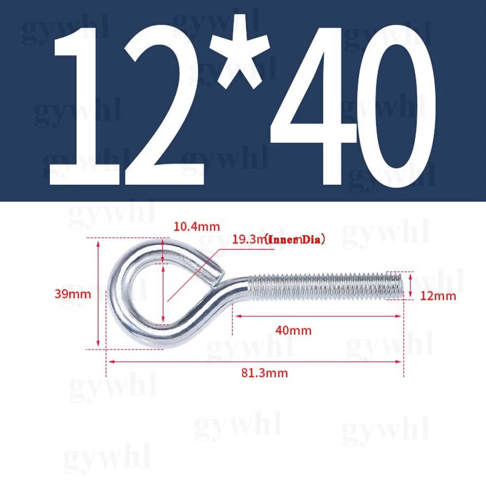 Galvanised Eye Screws Hooks Eye Bolts Closed Screws Rod Stainless Threaded Rings