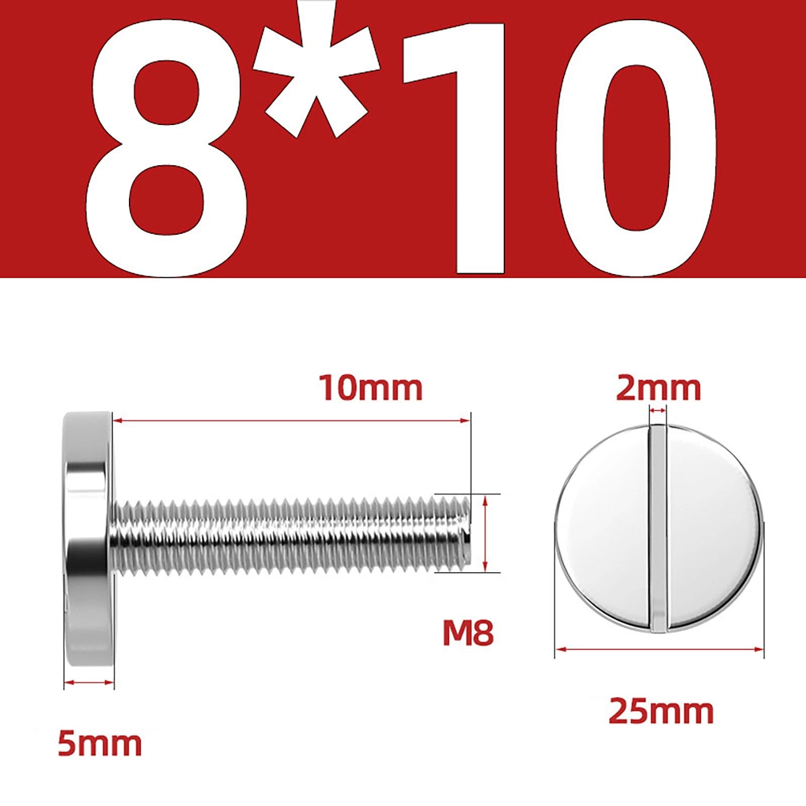 A2 Stainless Steel Slotted Large Head Machine Screws — Wide Pan Bolt DIN 921 | M2–M10