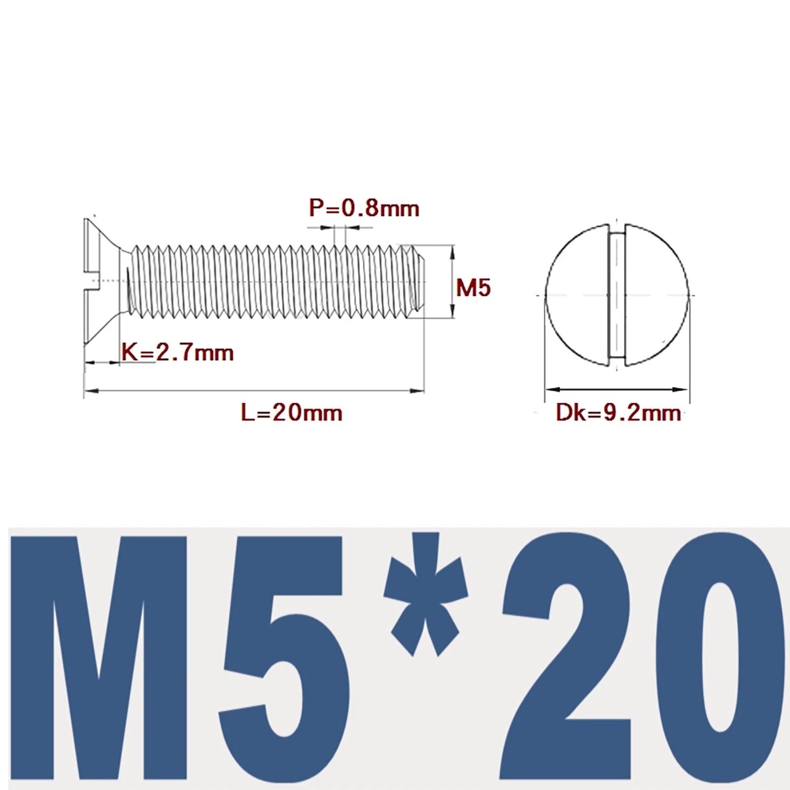 Countersunk Slotted Machine Screws M2–M8 | A2 Stainless Steel DIN 963