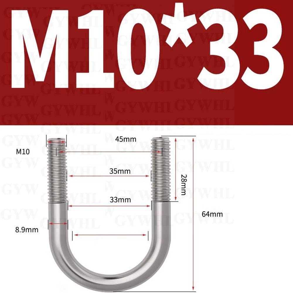 Marine Grade Round Bend U - Bolts — A2 & A4 Stainless Steel, M6 to M20 - HomeDIYer