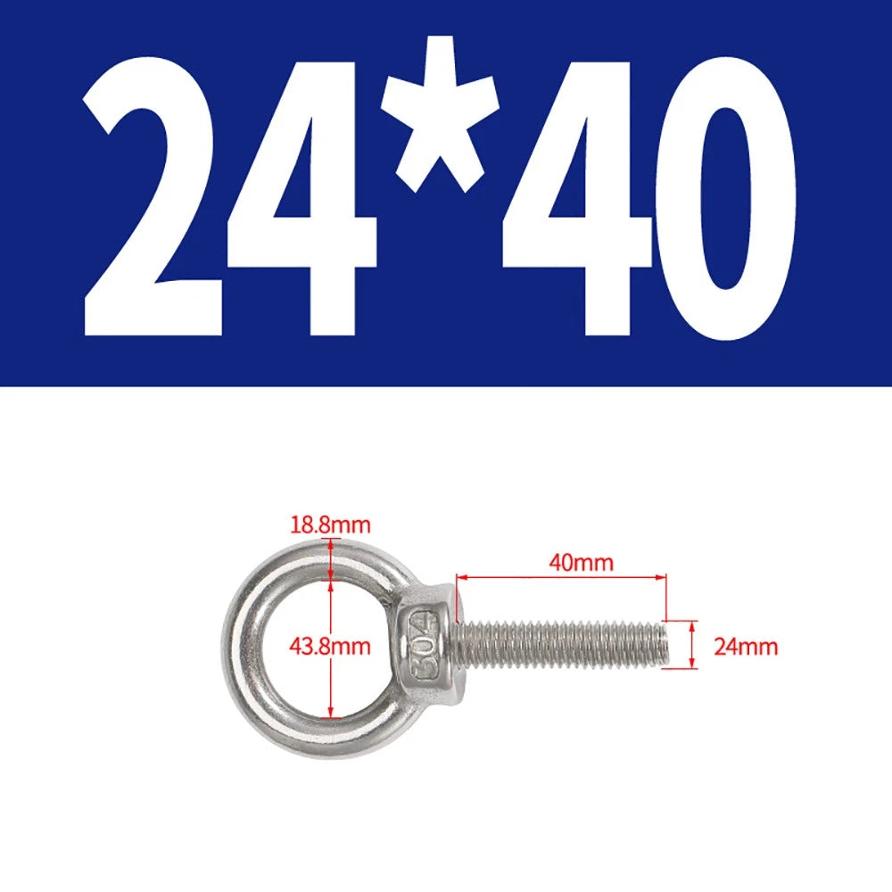 A2 Stainless Steel Eye Bolts DIN 580 — M10 M12 M14 M16 M18 M20 M24 Lifting Ring Bolt