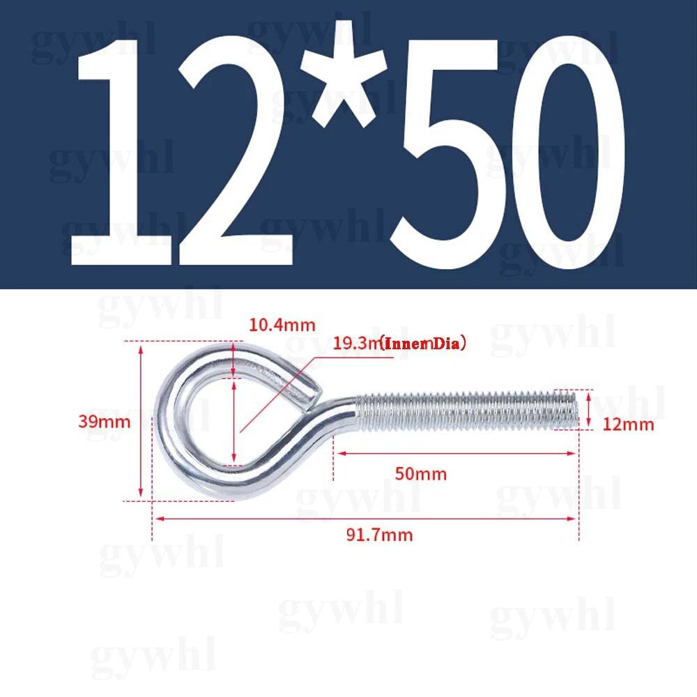 Galvanised Eye Screws Hooks Eye Bolts Closed Screws Rod Stainless Threaded Rings