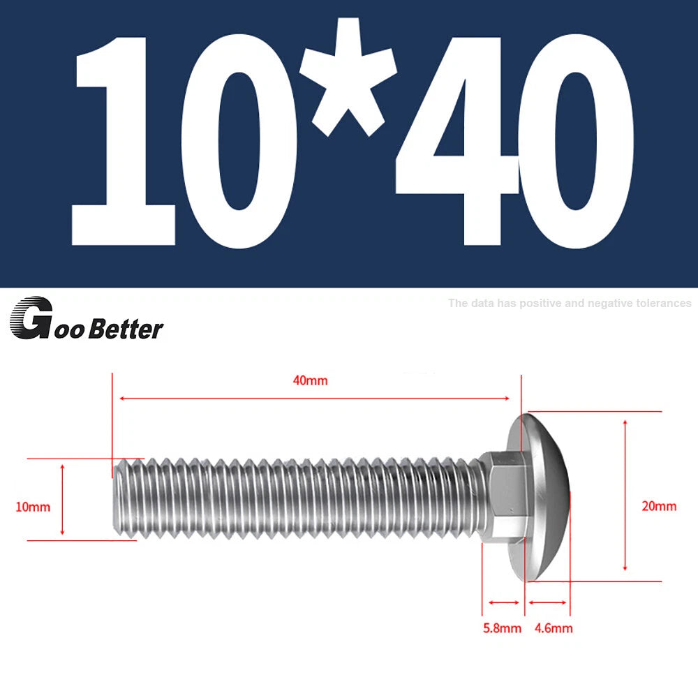 M4–M12 Carriage Bolts A2 Stainless Steel | Cup Square Neck Screws