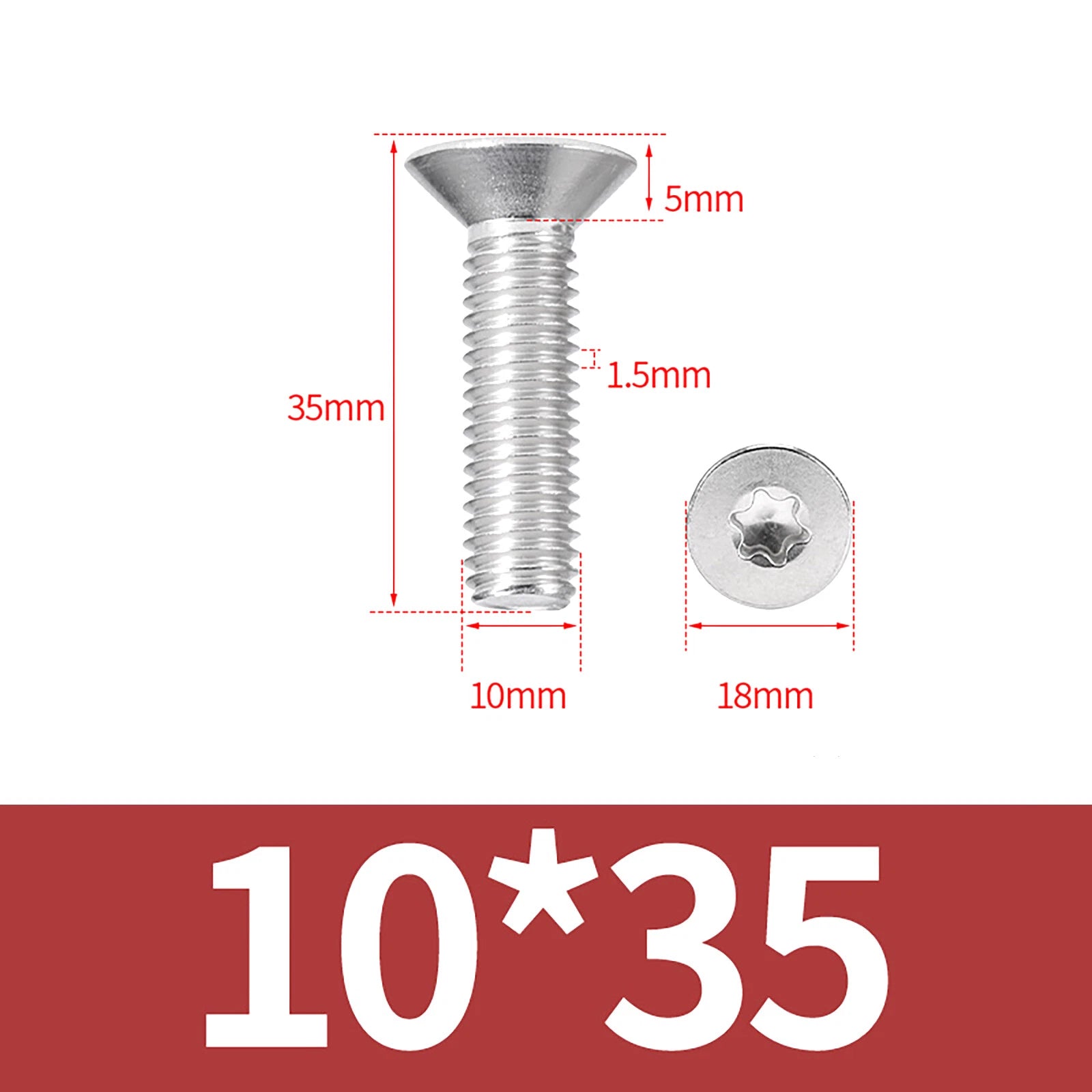 M2- M12 Torx Countersunk Machine Screws Six Lobe Bolts A2 Stainless Steel