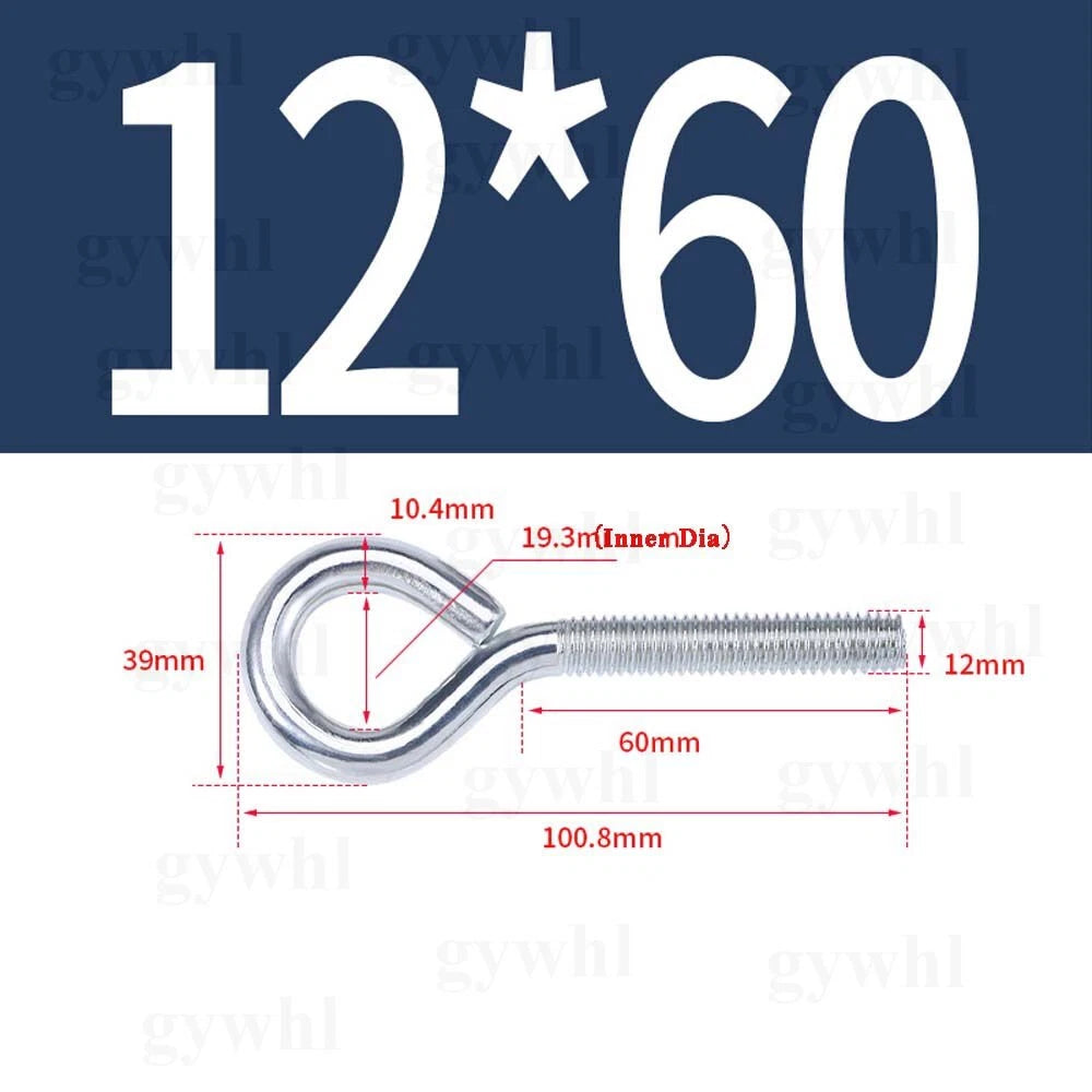 Galvanised Eye Screws Hooks Eye Bolts Closed Screws Rod Stainless Threaded Rings