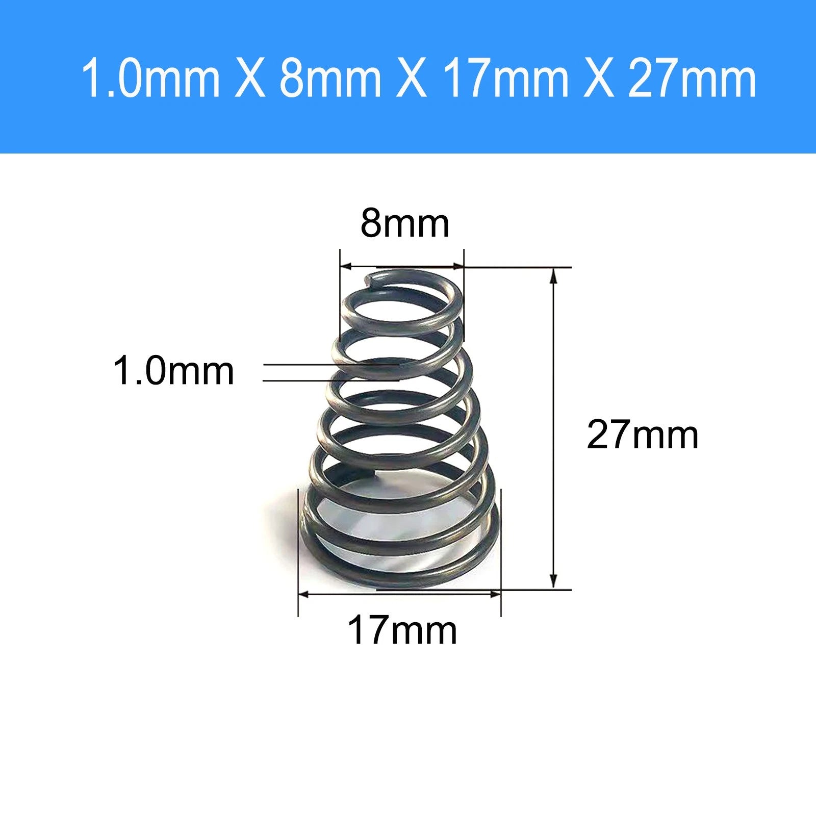 Conical Compression Spring Tapered Spring Steel Wire 0.2-3mm Heavy Duty Cone DIY
