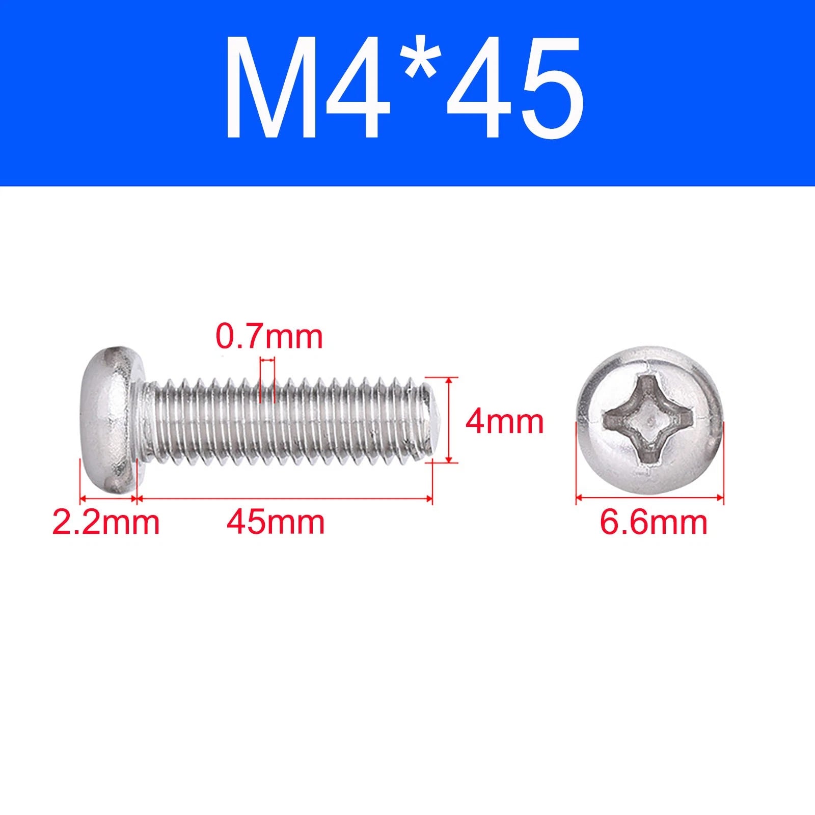 M3 M3.5 M4 M5 A2 Stainless Steel Pozi Pan Head Machine Screws DIN 7985