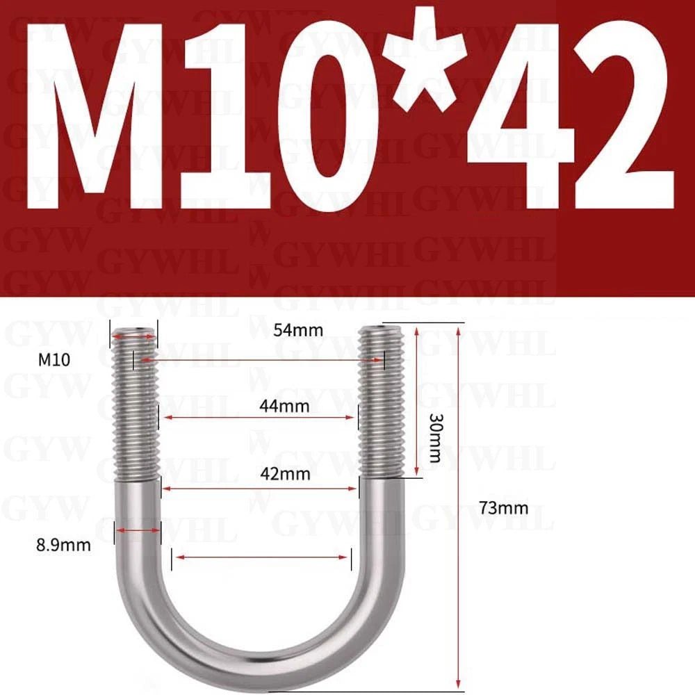 Marine Grade Round Bend U - Bolts — A2 & A4 Stainless Steel, M6 to M20 - HomeDIYer