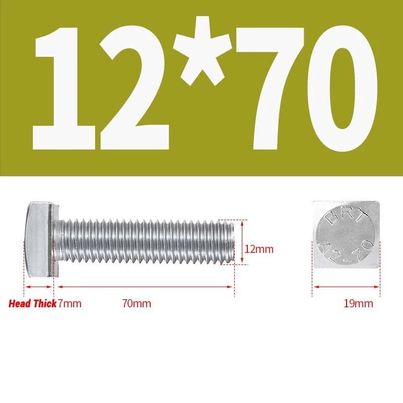 Square Head Bolts M4 M5 M6 M8 M10 M12 — A2 304 Stainless Steel, Multiple Lengths - HomeDIYer