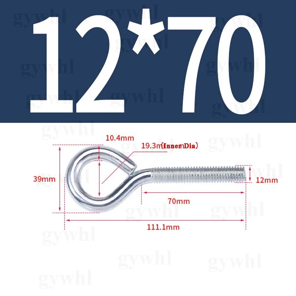 Galvanised Eye Screws Hooks Eye Bolts Closed Screws Rod Stainless Threaded Rings