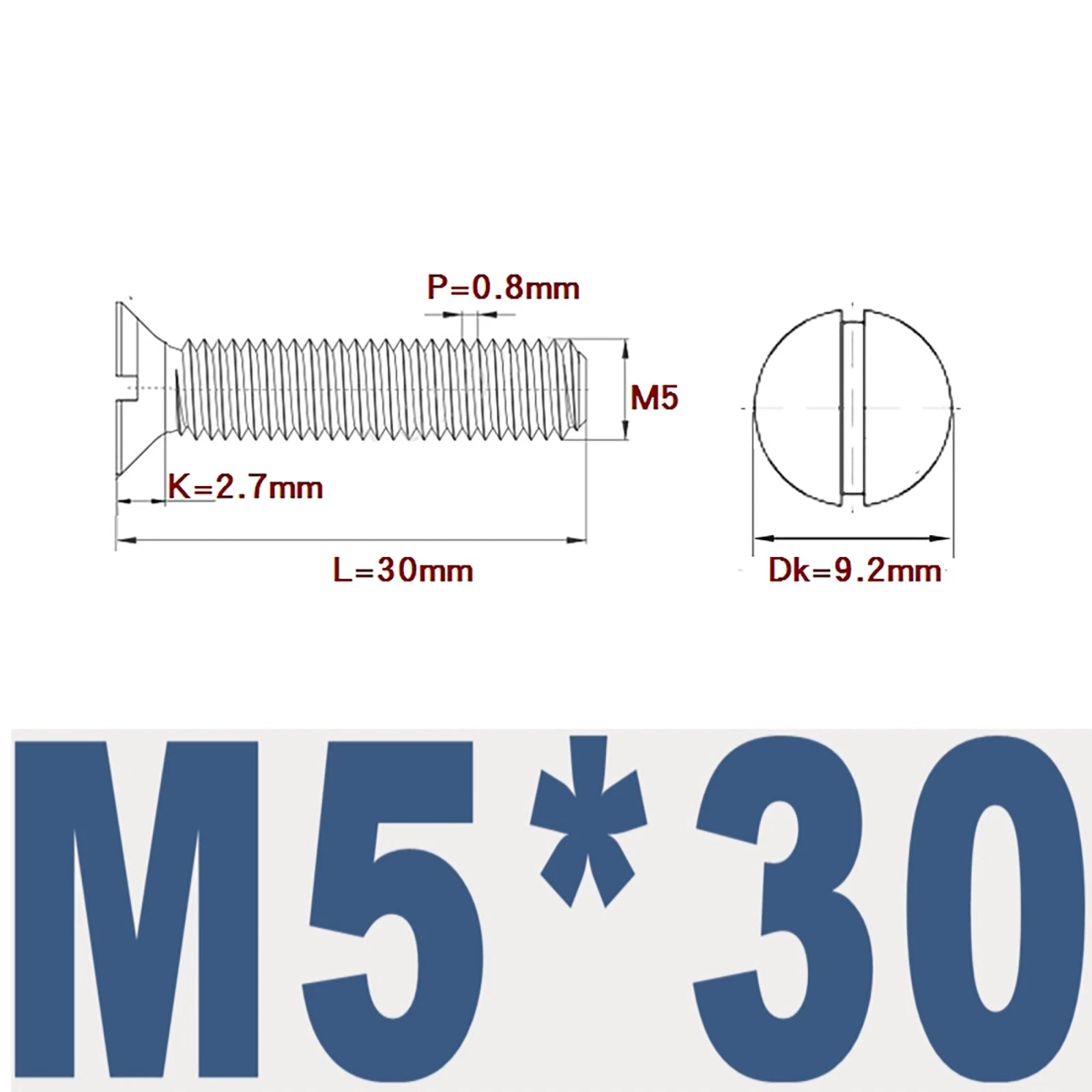 Countersunk Slotted Machine Screws M2–M8 | A2 Stainless Steel DIN 963