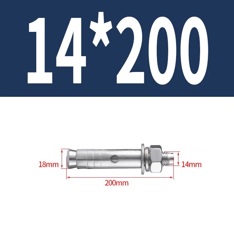 Hex Nut Expansion Sleeve Anchor Bolts — M6 to M20, Galvanized & Stainless Steel - HomeDIYer