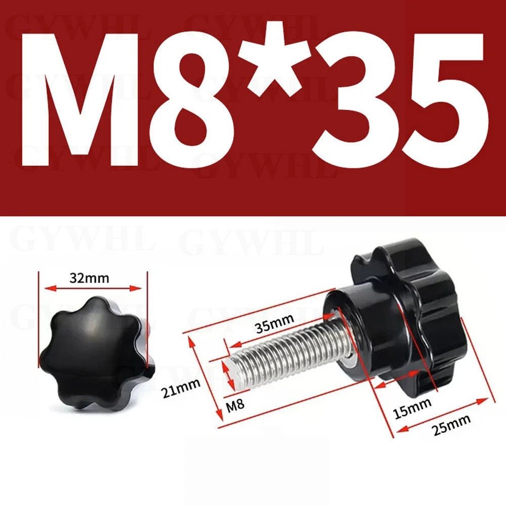 Star Bakelite Thumb Screws – Hand Clamping Knob Bolts, Stainless Steel Thread M3 to M12 - HomeDIYer