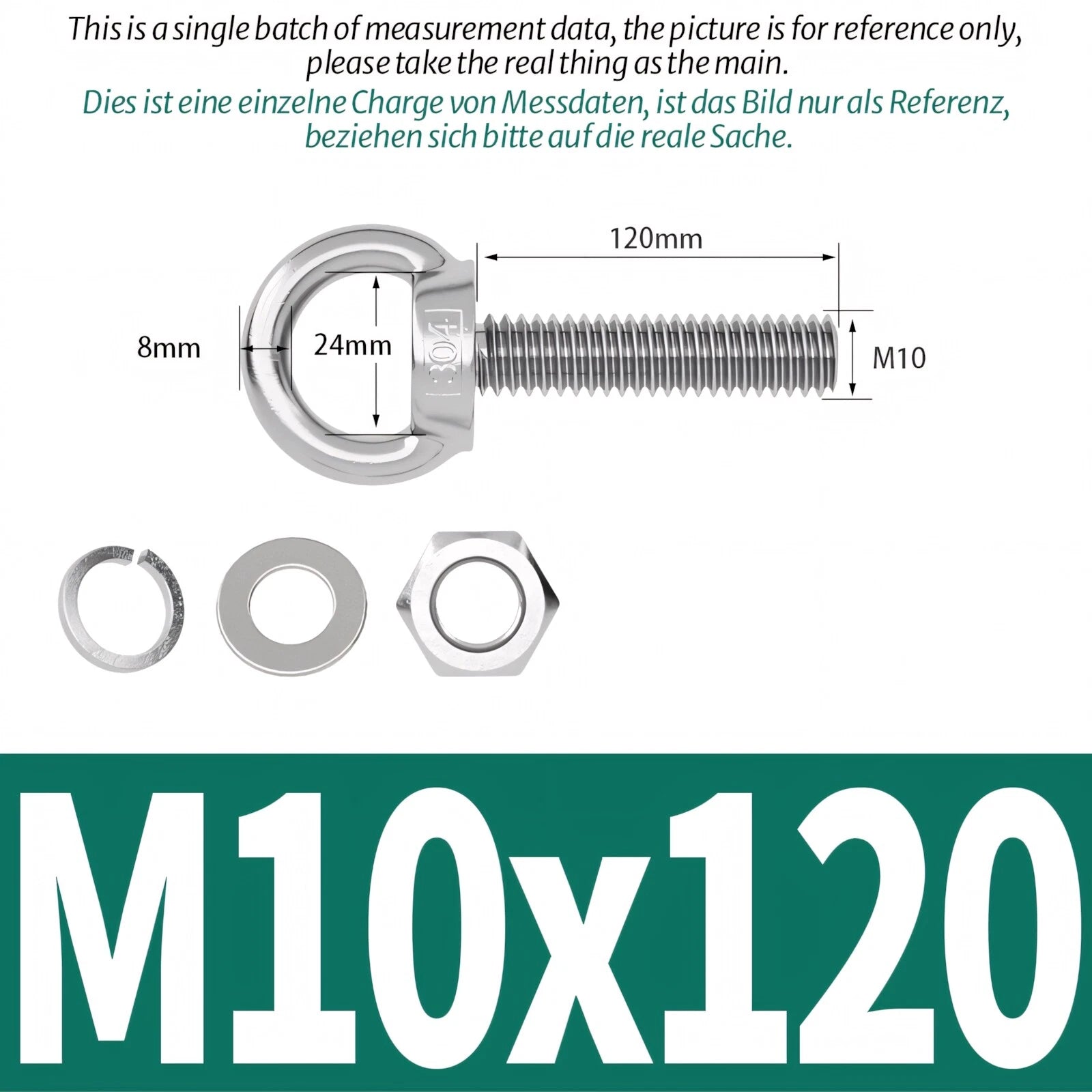 M3 M4 M5 - M20 Eye Bolts Kit Screws Nut Washer Long Boat Stainless Steel A2 304