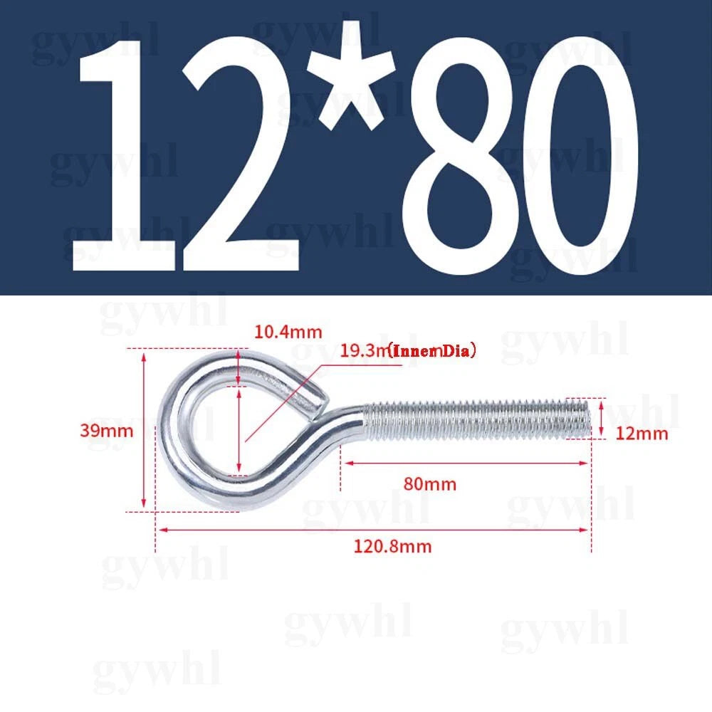 Galvanised Eye Screws Hooks Eye Bolts Closed Screws Rod Stainless Threaded Rings