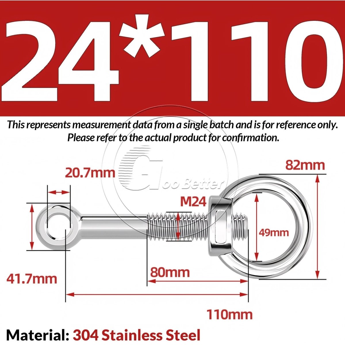 M16–M24 A2 304 Stainless Steel Lifting Eye Bolt & Eye Nut Threaded Ring - HomeDIYer