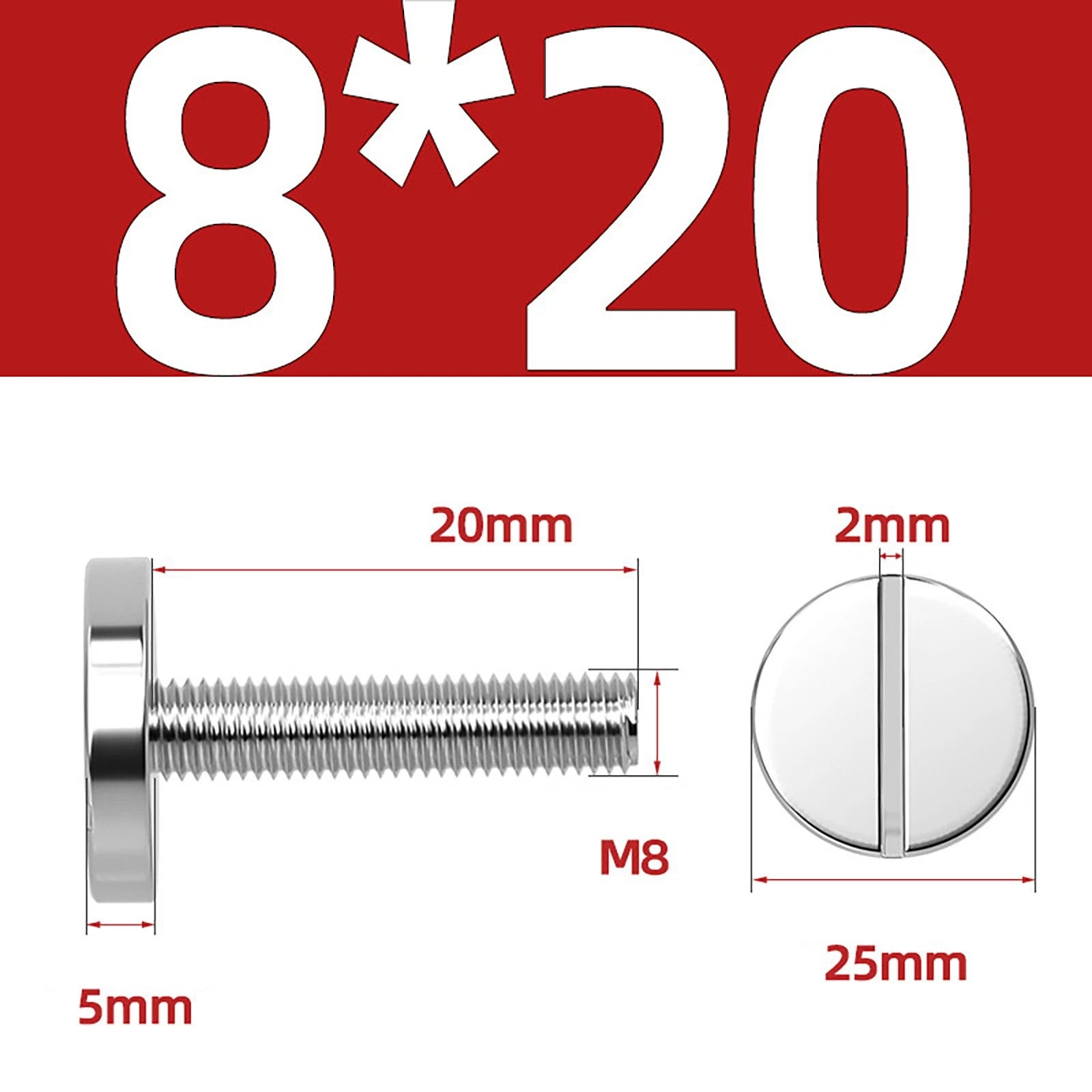 A2 Stainless Steel Slotted Large Head Machine Screws — Wide Pan Bolt DIN 921 | M2–M10