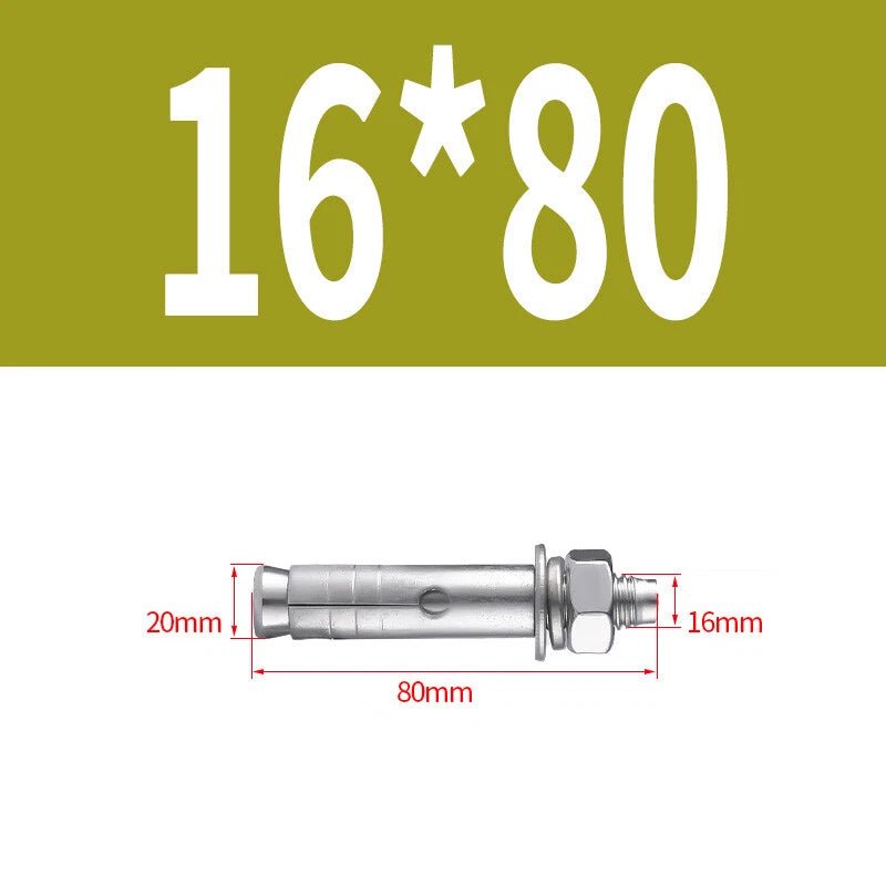 Hex Nut Expansion Sleeve Anchor Bolts — M6 to M20, Galvanized & Stainless Steel - HomeDIYer
