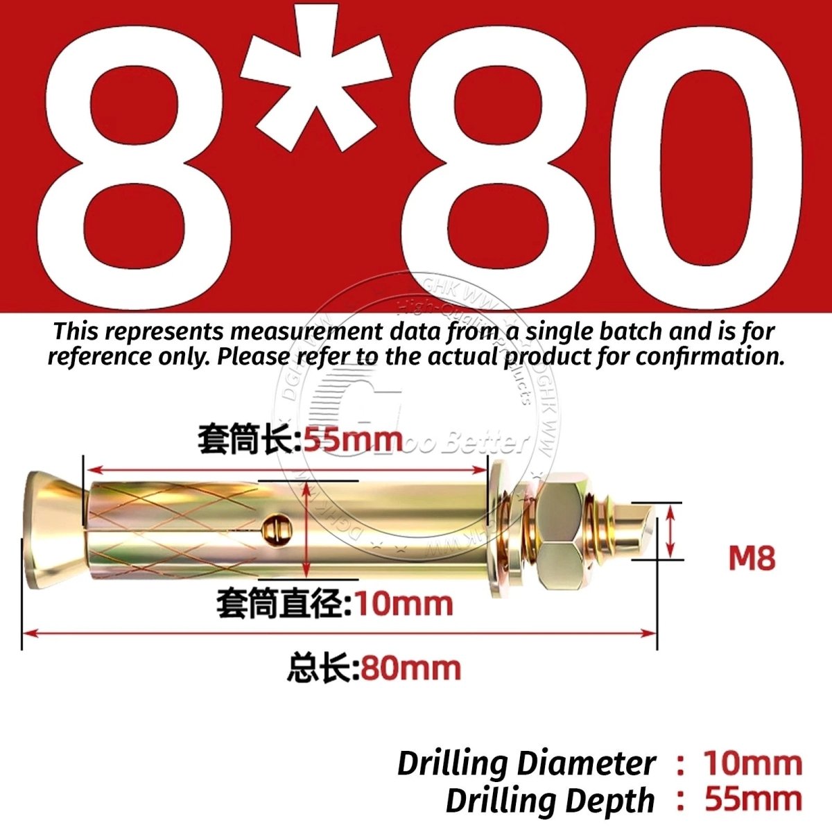 Concrete Expansion Anchor Bolts M6–M20, Extra Long Masonry Wall Screws – Iron Blue White Zinc / Iron - colour Zinc - HomeDIYer