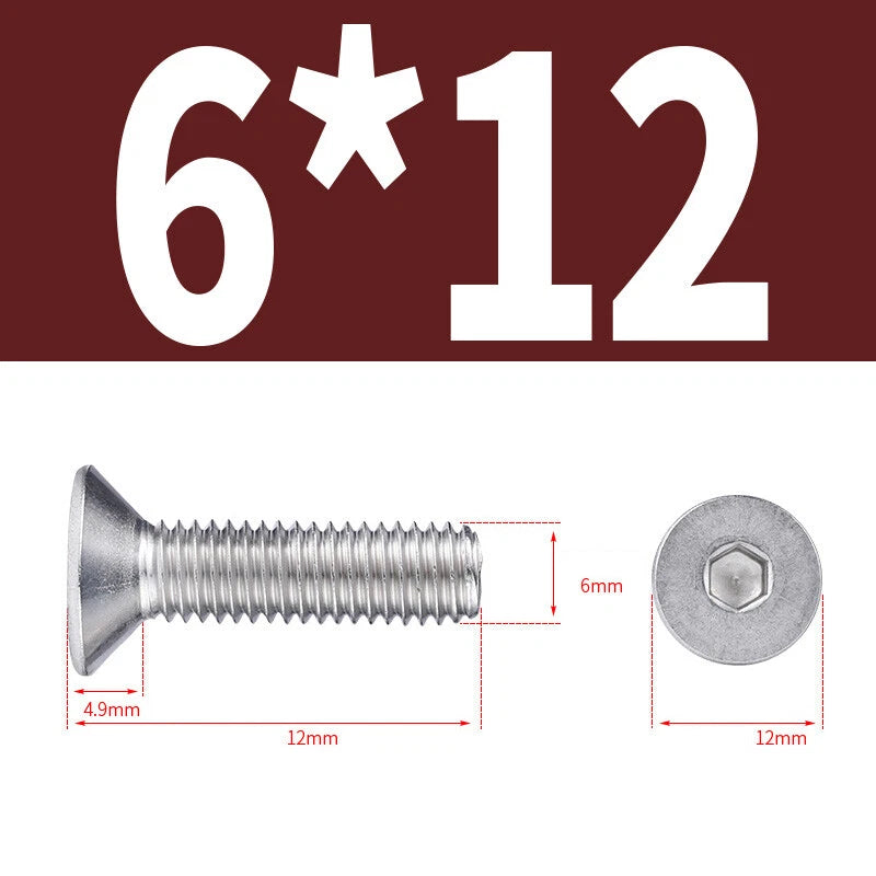 Allen Countersunk Head Screws V4A Steel Hexagon Socket Flat Head Machine Screw