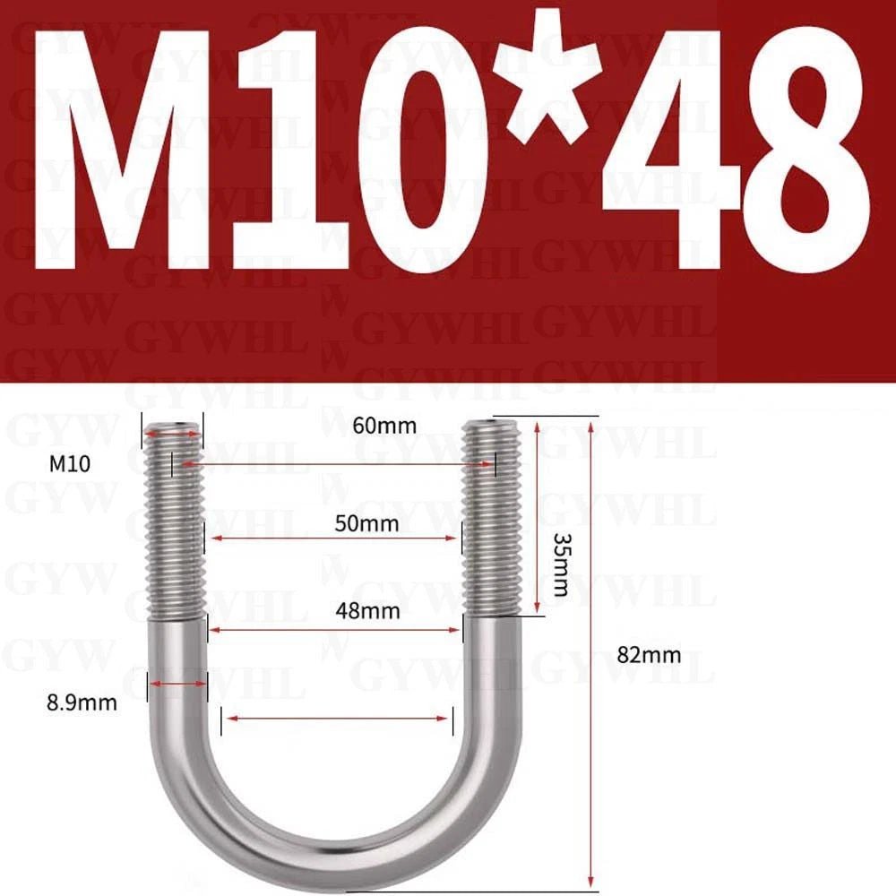 Marine Grade Round Bend U - Bolts — A2 & A4 Stainless Steel, M6 to M20 - HomeDIYer