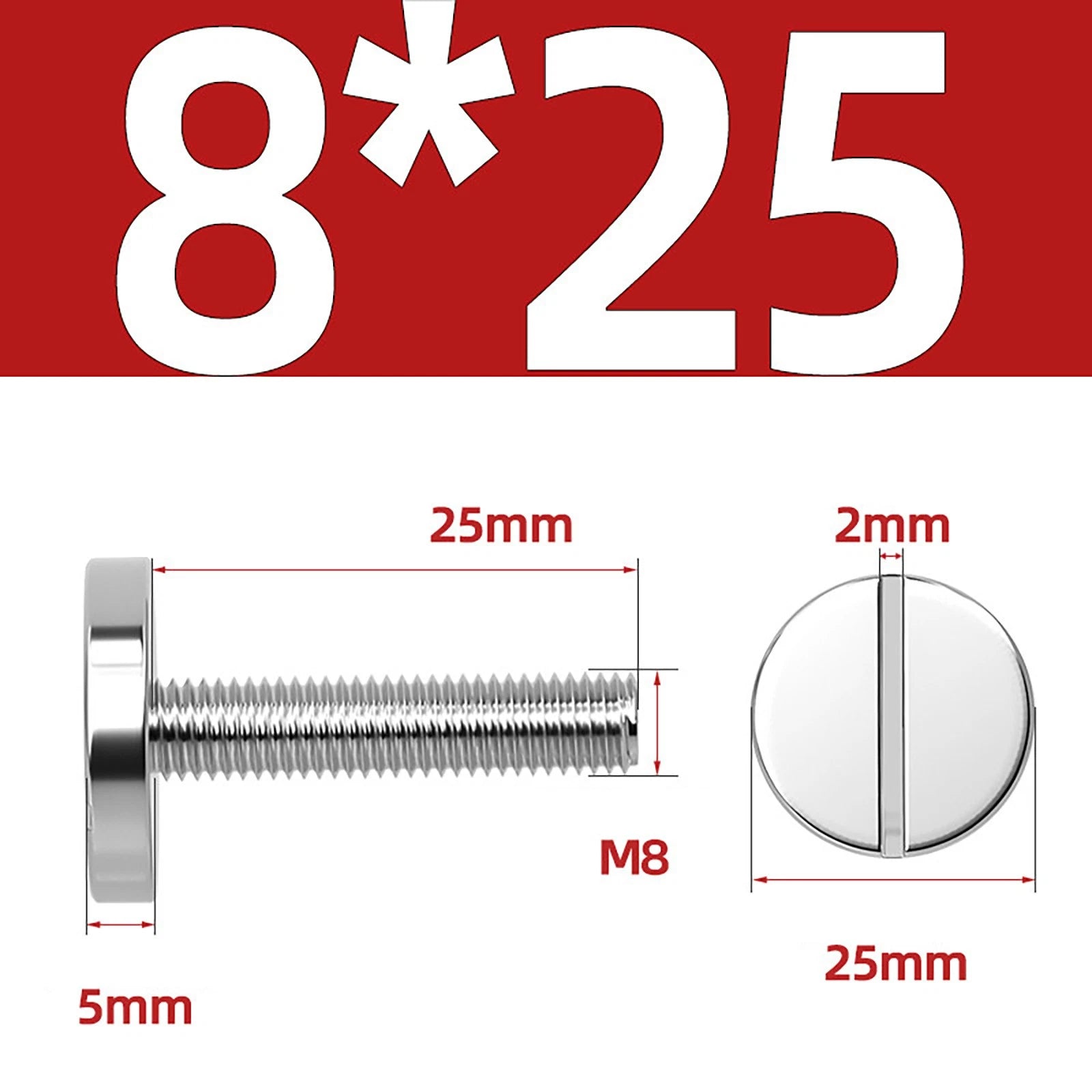 A2 Stainless Steel Slotted Large Head Machine Screws — Wide Pan Bolt DIN 921 | M2–M10