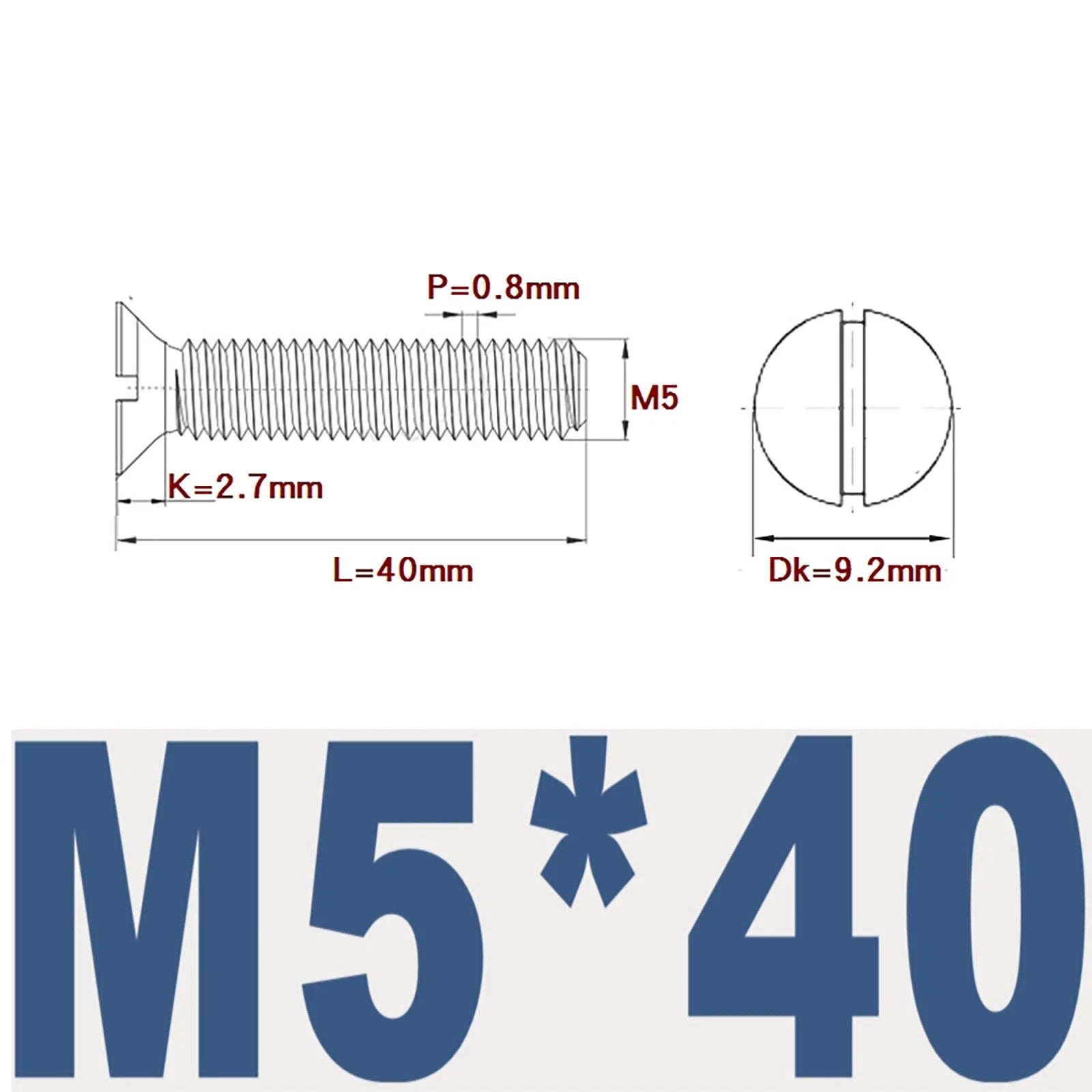 Countersunk Slotted Machine Screws M2–M8 | A2 Stainless Steel DIN 963