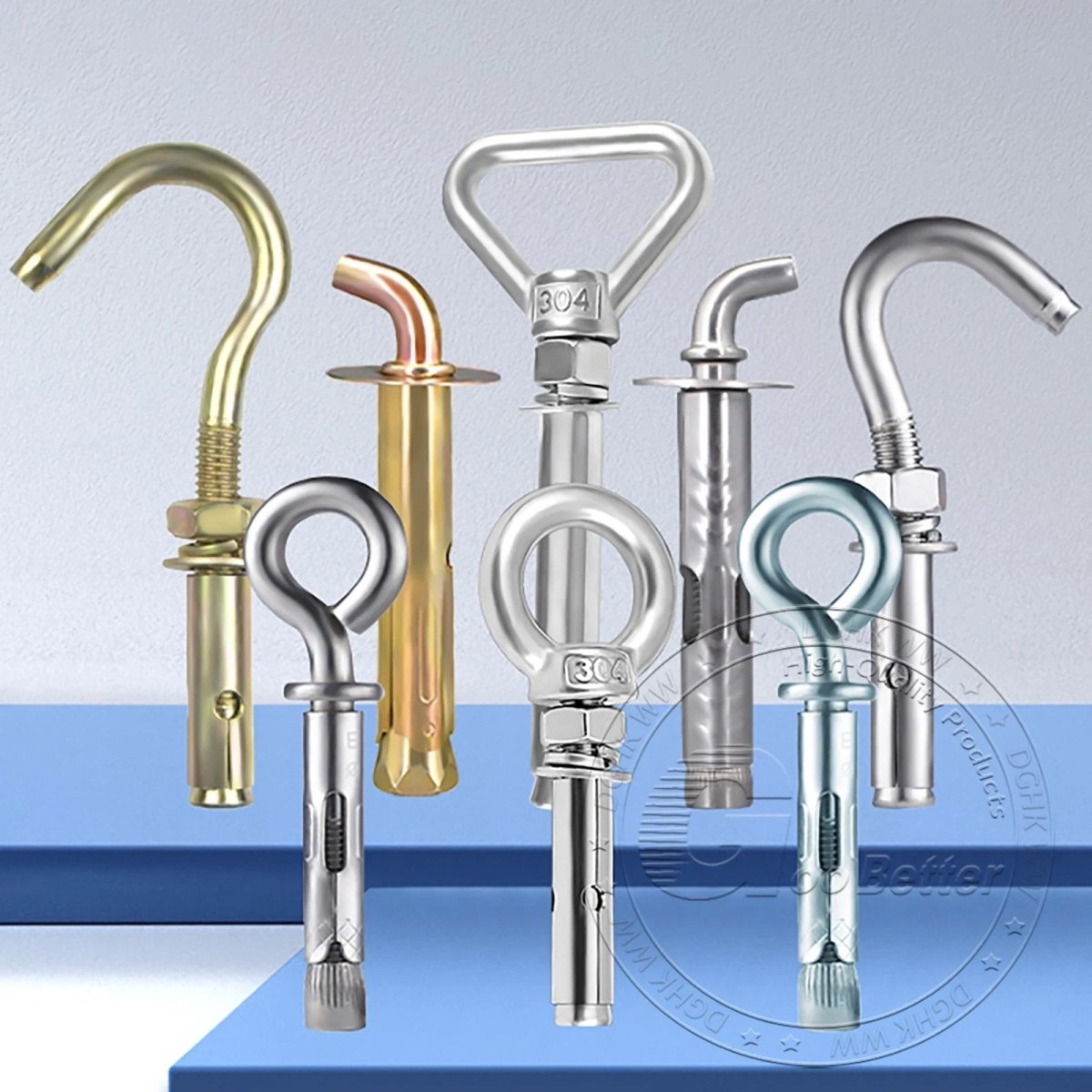 Heavy Duty Eye Bolt Shield Anchor Expansion Bolts — Closed Hook, Eye & Triangular Head - HomeDIYer