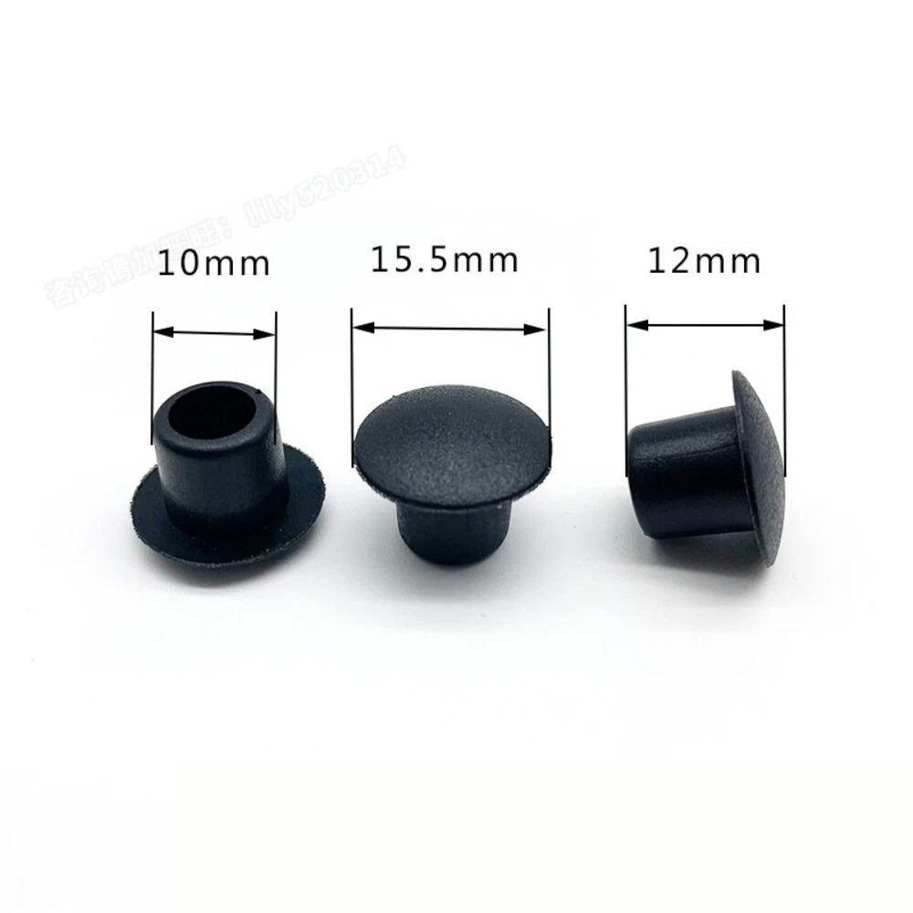 Round Hole Plugs – Rubber Button Screw Caps & Blanking Seals (9mm, 10mm, 11mm) Black/White